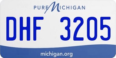 MI license plate DHF3205