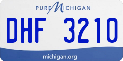MI license plate DHF3210