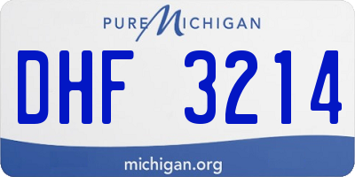 MI license plate DHF3214
