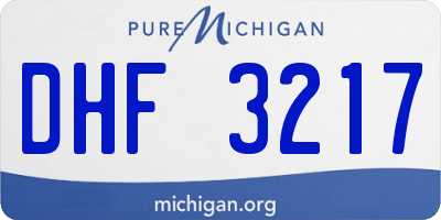 MI license plate DHF3217
