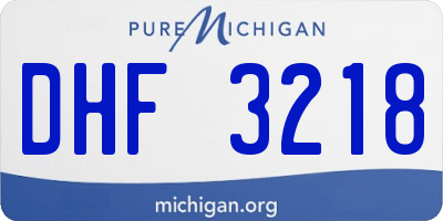 MI license plate DHF3218