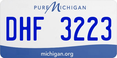 MI license plate DHF3223