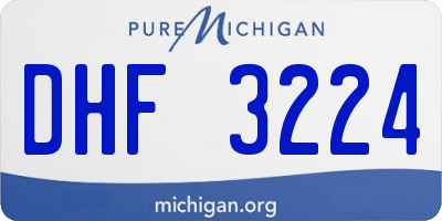 MI license plate DHF3224