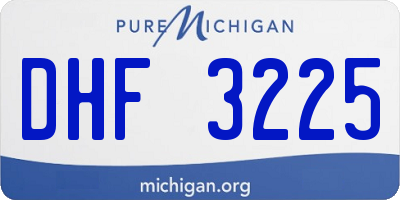 MI license plate DHF3225
