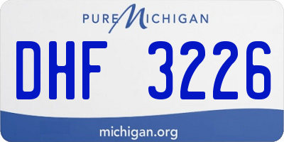 MI license plate DHF3226