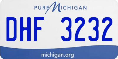 MI license plate DHF3232