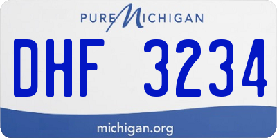 MI license plate DHF3234