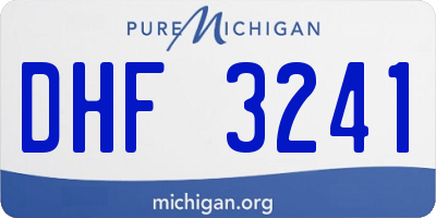 MI license plate DHF3241