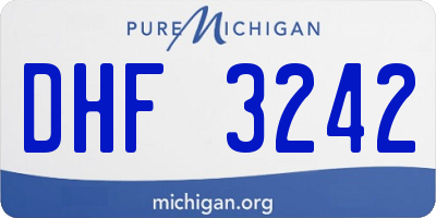 MI license plate DHF3242