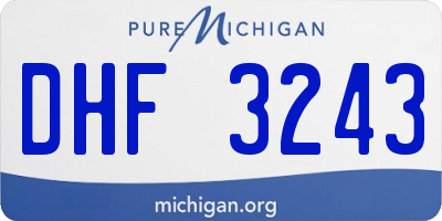 MI license plate DHF3243