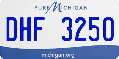 MI license plate DHF3250