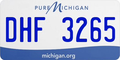 MI license plate DHF3265