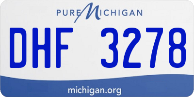 MI license plate DHF3278