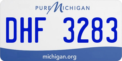 MI license plate DHF3283