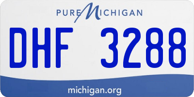 MI license plate DHF3288