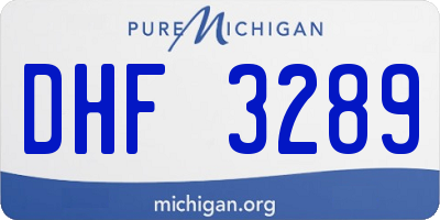 MI license plate DHF3289