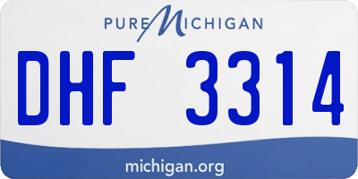 MI license plate DHF3314