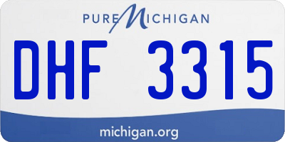 MI license plate DHF3315