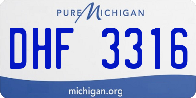 MI license plate DHF3316
