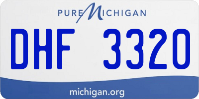 MI license plate DHF3320