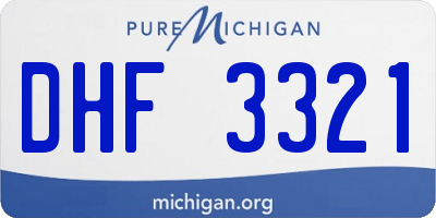 MI license plate DHF3321