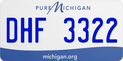MI license plate DHF3322