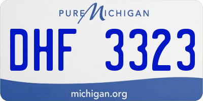 MI license plate DHF3323