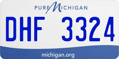 MI license plate DHF3324