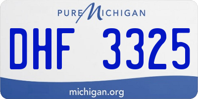 MI license plate DHF3325
