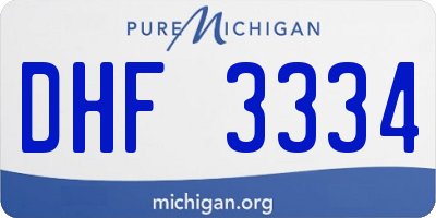 MI license plate DHF3334