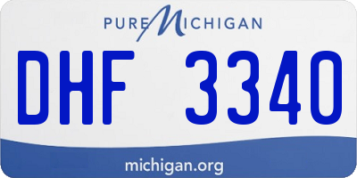 MI license plate DHF3340