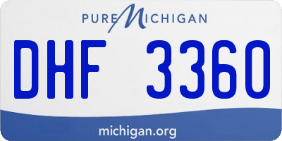 MI license plate DHF3360