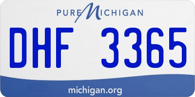 MI license plate DHF3365