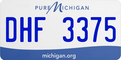 MI license plate DHF3375