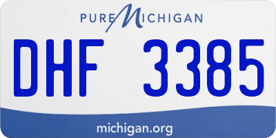 MI license plate DHF3385