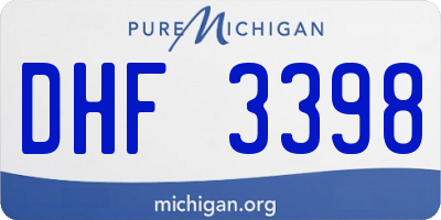 MI license plate DHF3398