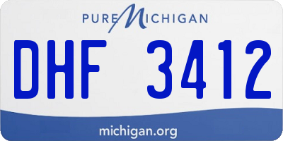 MI license plate DHF3412