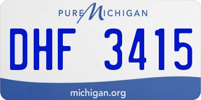 MI license plate DHF3415