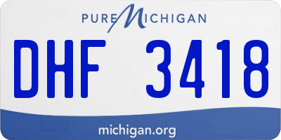 MI license plate DHF3418