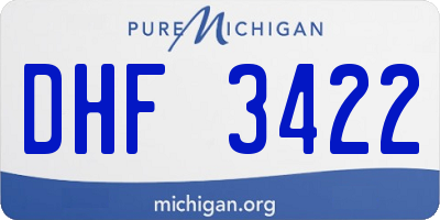 MI license plate DHF3422