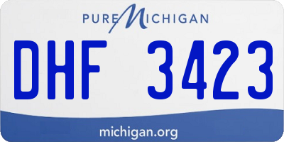 MI license plate DHF3423