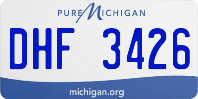 MI license plate DHF3426