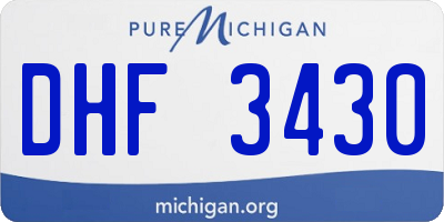 MI license plate DHF3430