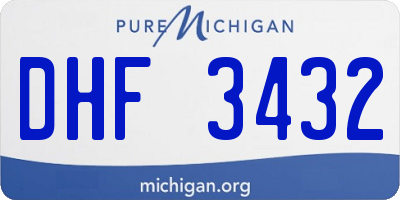 MI license plate DHF3432