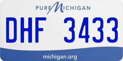 MI license plate DHF3433