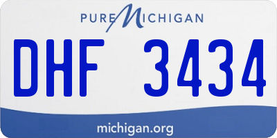 MI license plate DHF3434