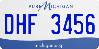 MI license plate DHF3456
