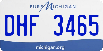MI license plate DHF3465