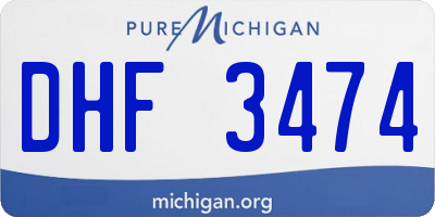 MI license plate DHF3474