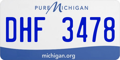 MI license plate DHF3478